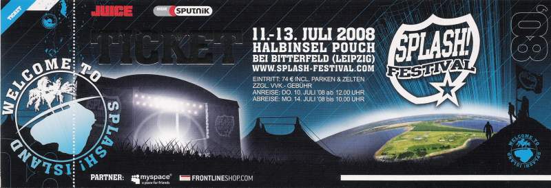 Ticket des Splash! 2008