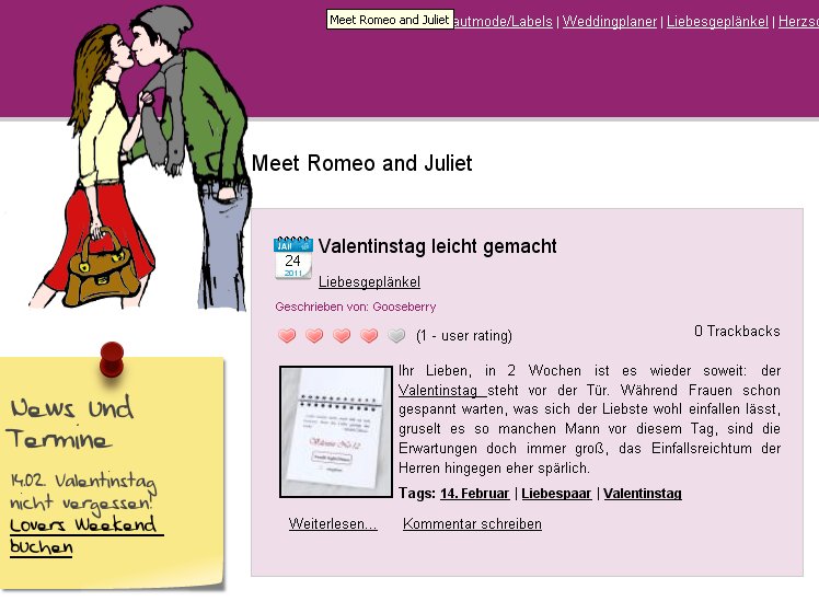 Meet Romeo and Juliet - Blog über die große Liebe, Beziehungen und das Drumrum Meet Romeo and Juliet - Blog über die große Liebe, Beziehungen und das Drumrum